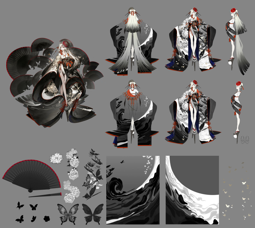 1girl, absurdres, alternate_costume, butteryfly, chinese_commentary, colored_tips, commentary_request, dahan_jax