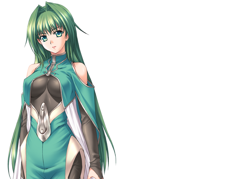1girl, breasts, bridal_gauntlets, dress, elleinduse_ol_tightrantell, female_focus, green_eyes, green_hair