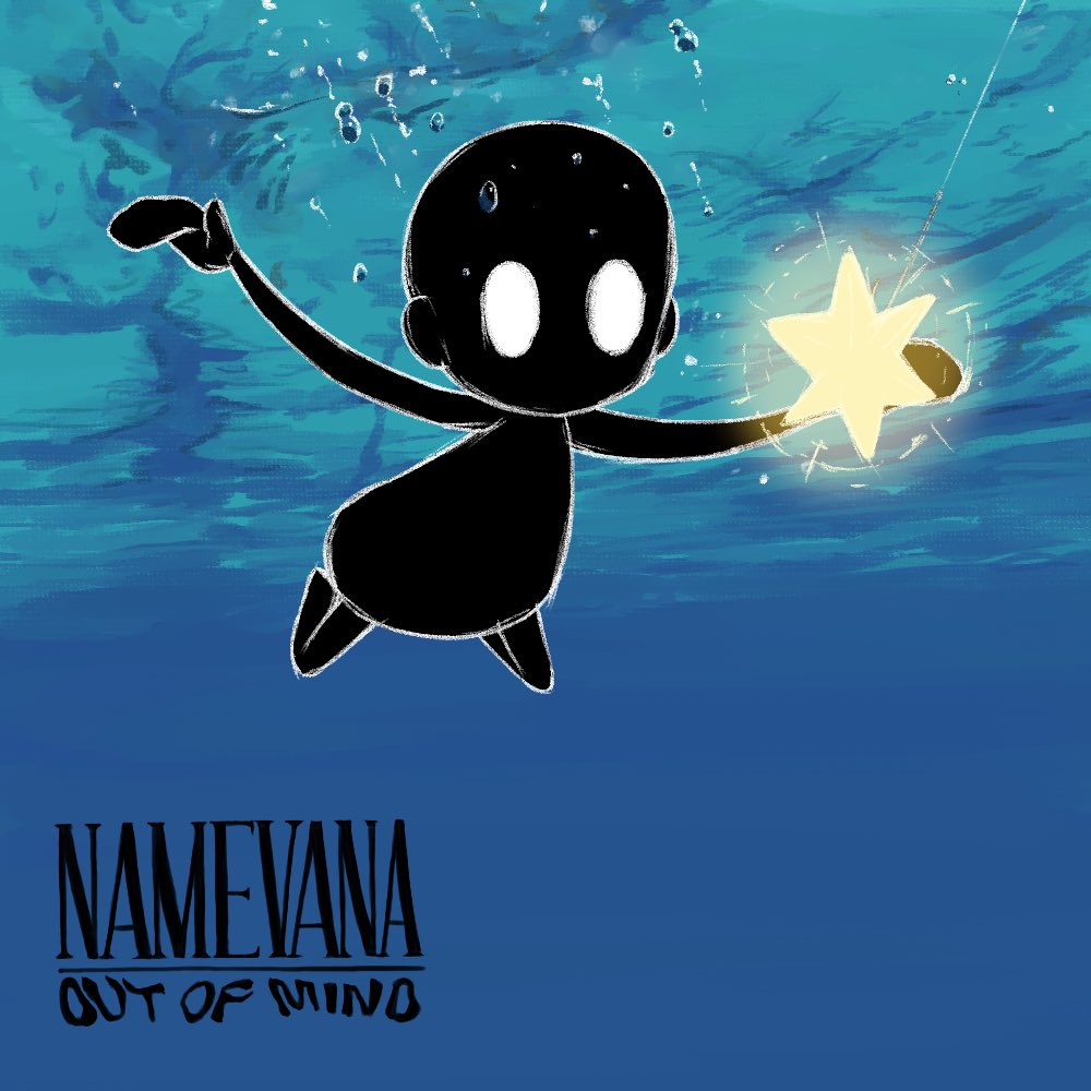 1girl, air_bubble, album_cover, bait, black_dress, blank_eyes, bubble, commentary_request