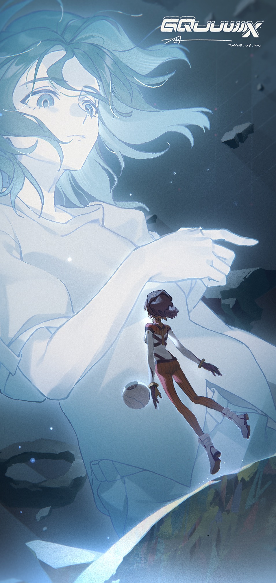 1boy, 1girl, amate_yuzuriha, anhypnosis, beanie, chinese_commentary, commentary_request, copyright_name