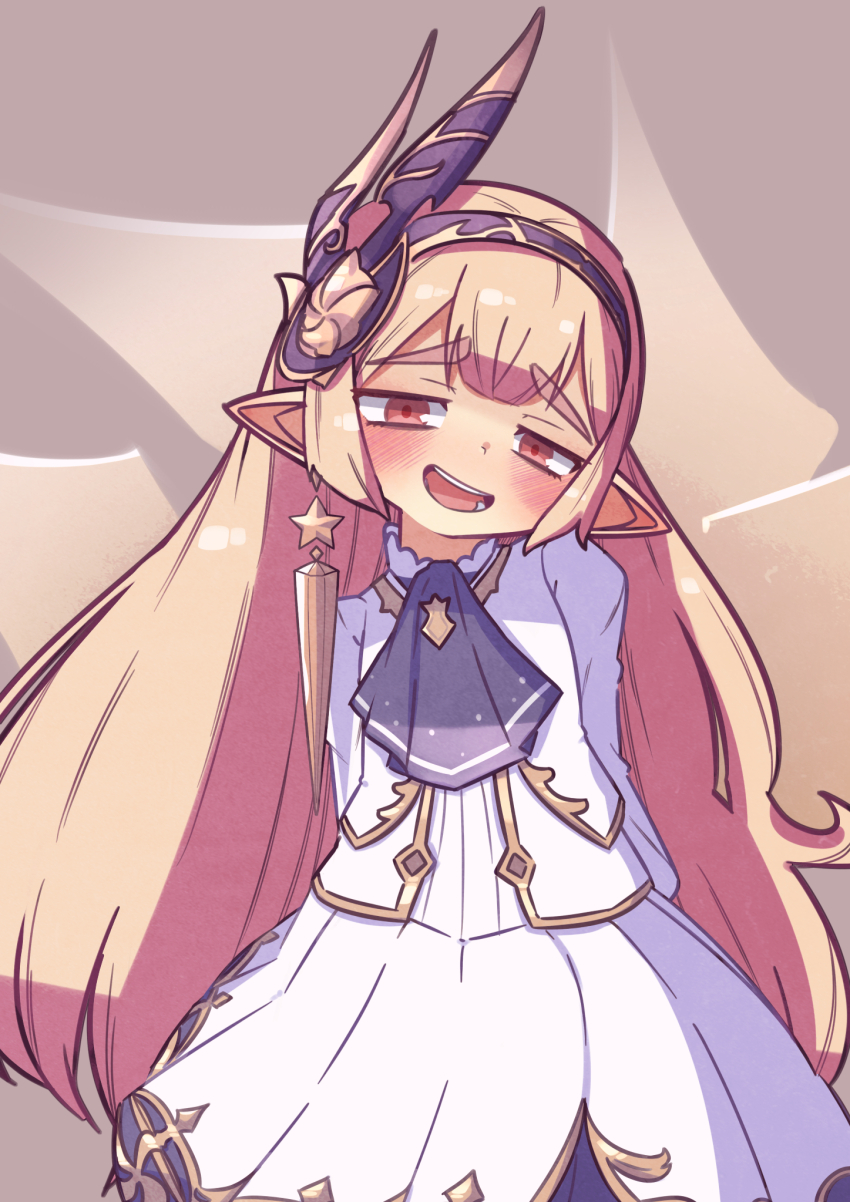 1girl, blonde_hair, blush, commentary_request, dress, granblue_fantasy, harvin, highres