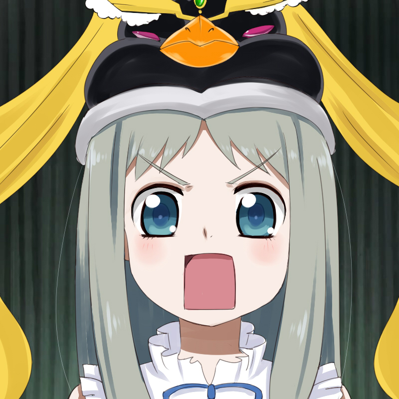 1girl, animal_hat, ano_hi_mita_hana_no_namae_wo_bokutachi_wa_mada_shiranai., blue_eyes, cosplay, crossover, female_focus, hat