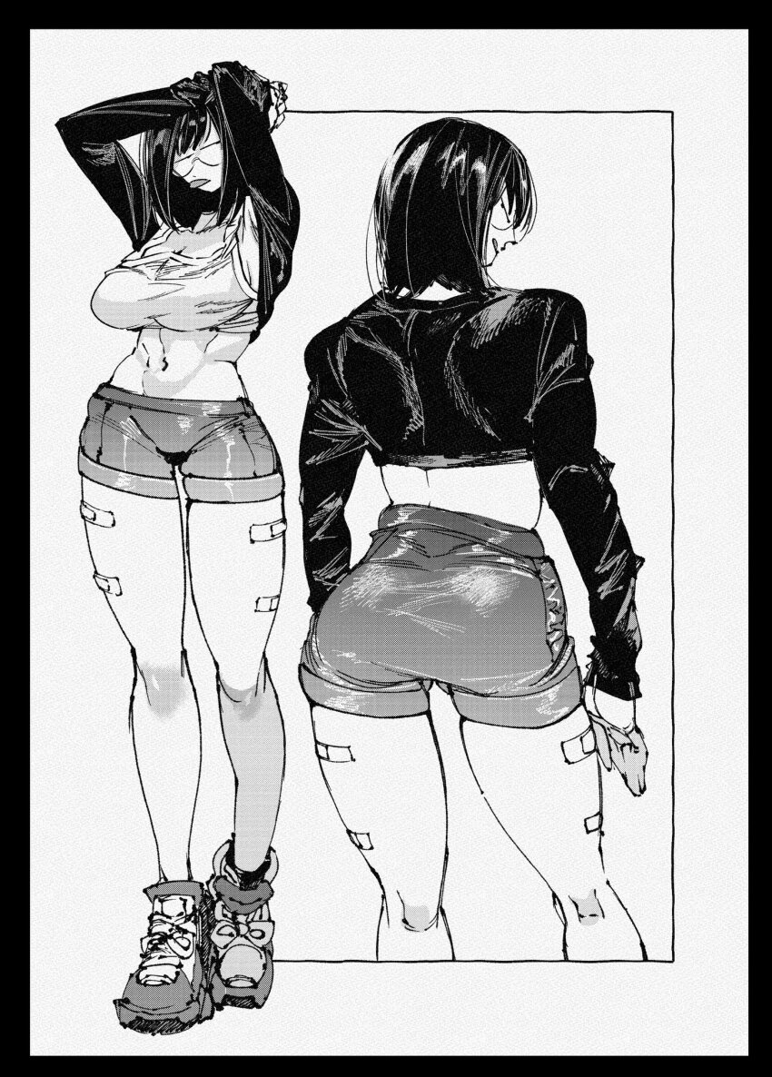 1girl, glasses, hachinuki_tessei, highres, she_(hachinuki_tetsuyo), short_hair, tagme, tongue