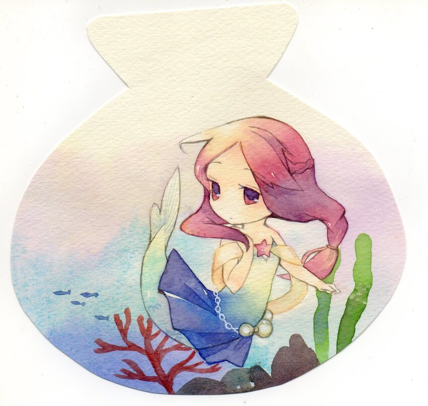 1girl, andersen's_fairy_tales, arm_up, azkrock, blue_dress, braid, breasts, brown_eyes