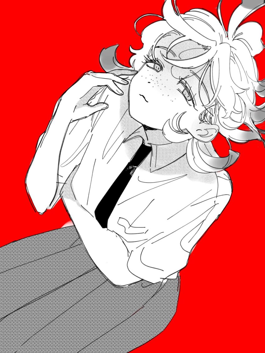 1girl, :3, blunt_ends, breast_pocket, closed_mouth, collared_shirt, commentary, dos_i2525