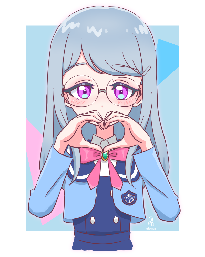 1girl, blue_hair, bow, bowtie, brooch, collared_shirt, commentary_request, covering_own_mouth