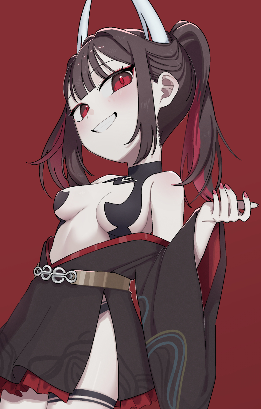 1girl, absurdres, azur_lane, bare_shoulders, black_dress, black_hair, black_panties, blush