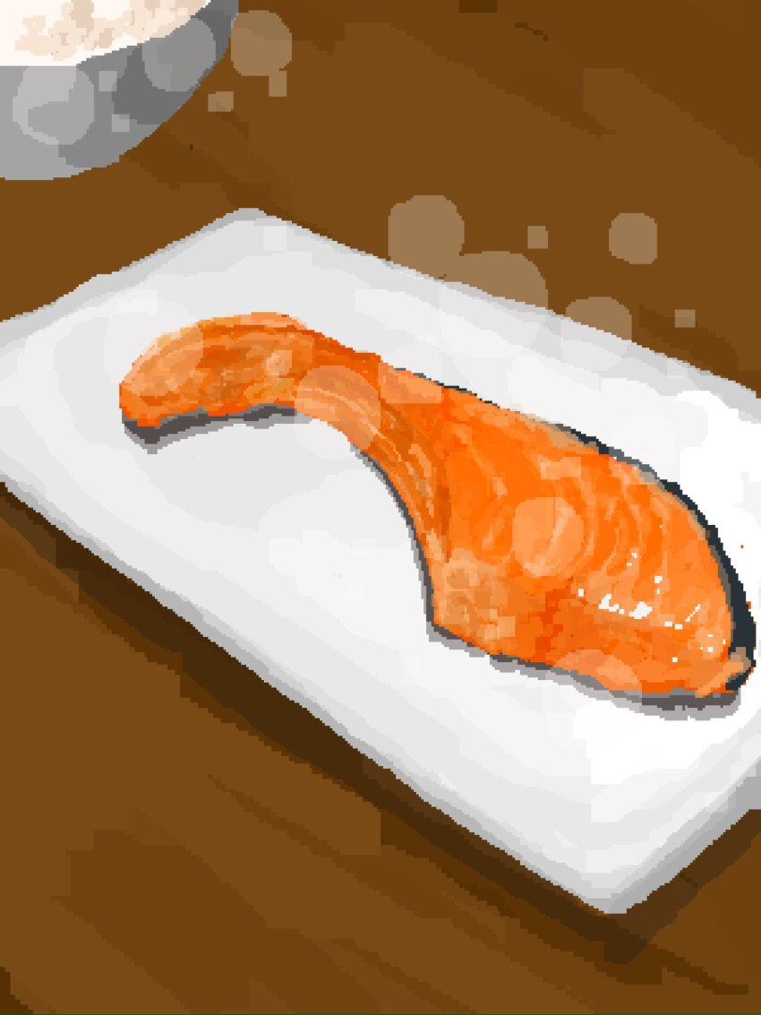 bowl, filet, fish_(food), highres, hisachan55cute, no_humans, on_table, original