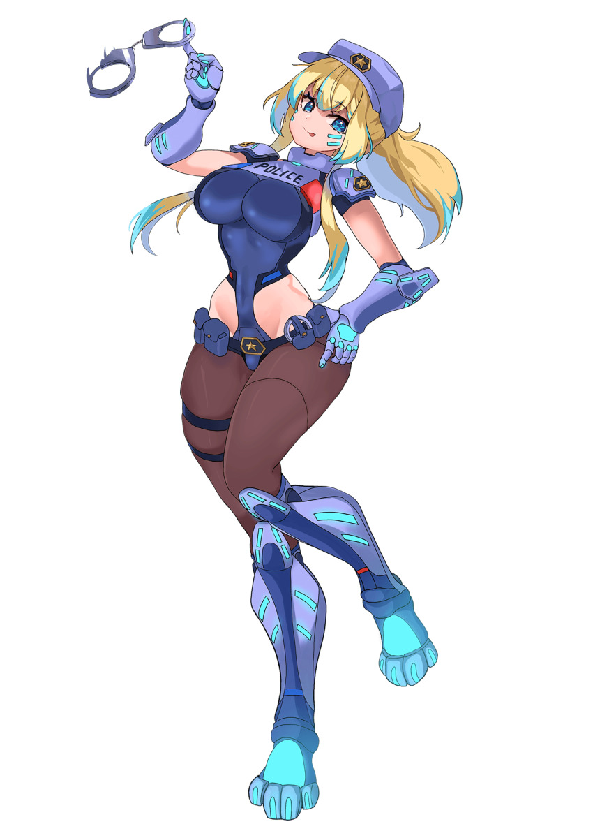 1girl, :p, artist_request, belt, belt_pouch, black_belt, blonde_hair, blue_eyes