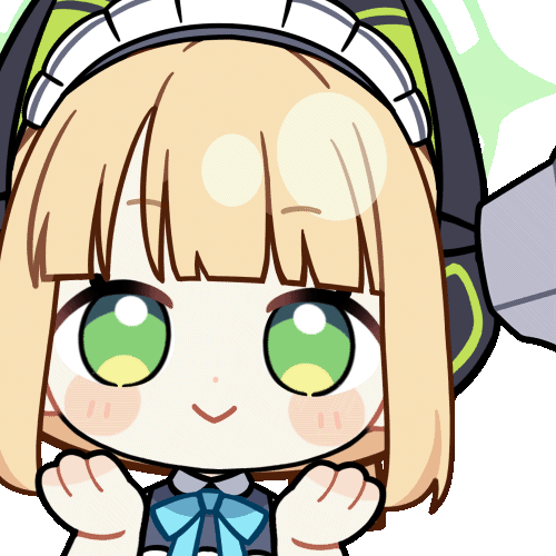 1girl, 1other, :>, animal_ear_headphones, animal_ears, animated, animated_gif, apron