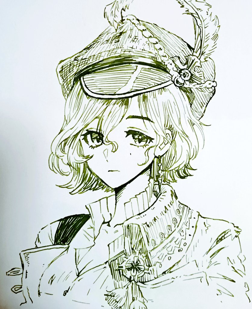 1girl, earrings, hair_between_eyes, hat, hat_feather, jewelry, looking_at_viewer, mole