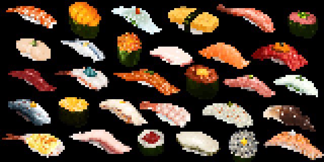 black_background, fish_(food), food, grated_daikon, gunkanmaki, hisachan55cute, ikura_(food), inarizushi