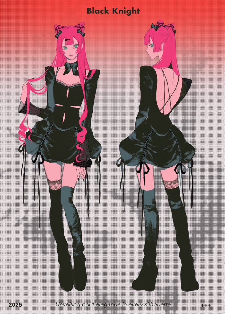 1girl, black_choker, black_dress, black_shoes, choker, dress, from_behind, goth_fashion