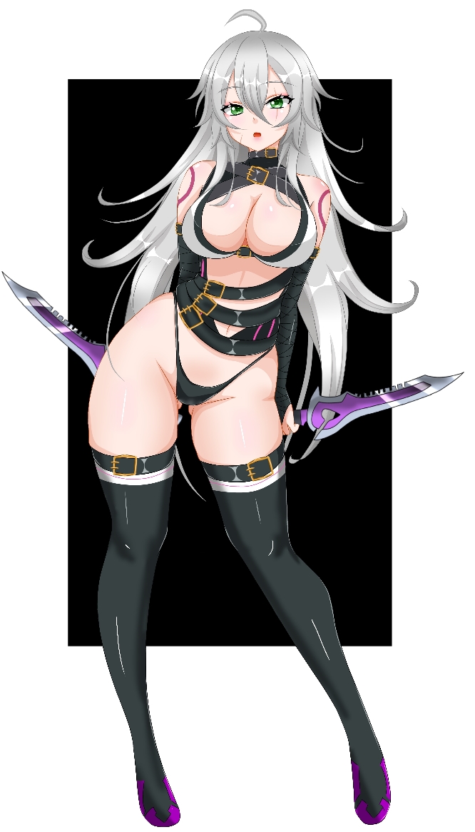 1girl, aged_up, alternate_breast_size_(larger), alternate_hair_length, alternate_hairstyle, arm_at_side, arm_behind_back, arm_belt