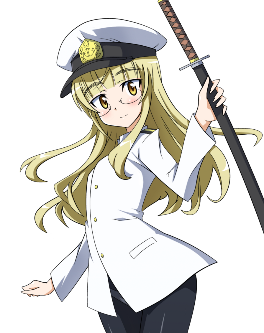 1girl, blonde_hair, cosplay, female_focus, glasses, hat, long_hair, military