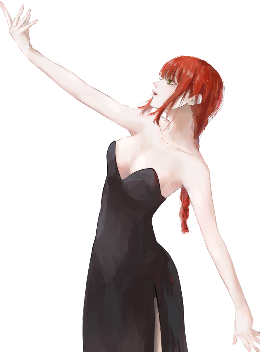 1girl, absurdres, black_dress, breasts, chainsaw_man, commentary, dress, highres