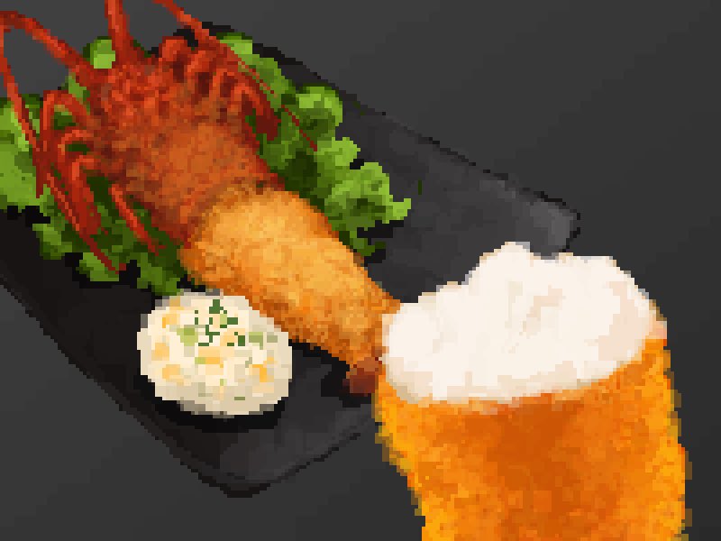 famichiki, food, food_focus, fried_food, grated_daikon, hisachan55cute, lettuce, lobster