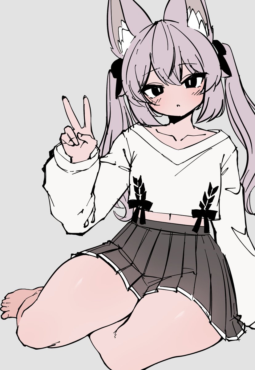 1girl, animal_ear_fluff, animal_ears, blush, cat_ears, cat_girl, collarbone, crop_top