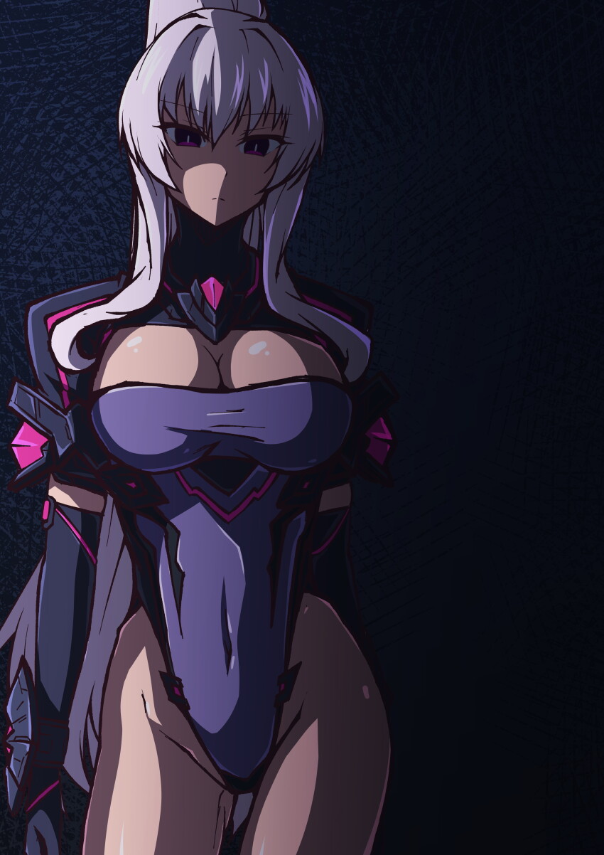 1girl, absurdres, aoi_tabane, black_gloves, breasts, cleavage, cleavage_cutout, closed_mouth
