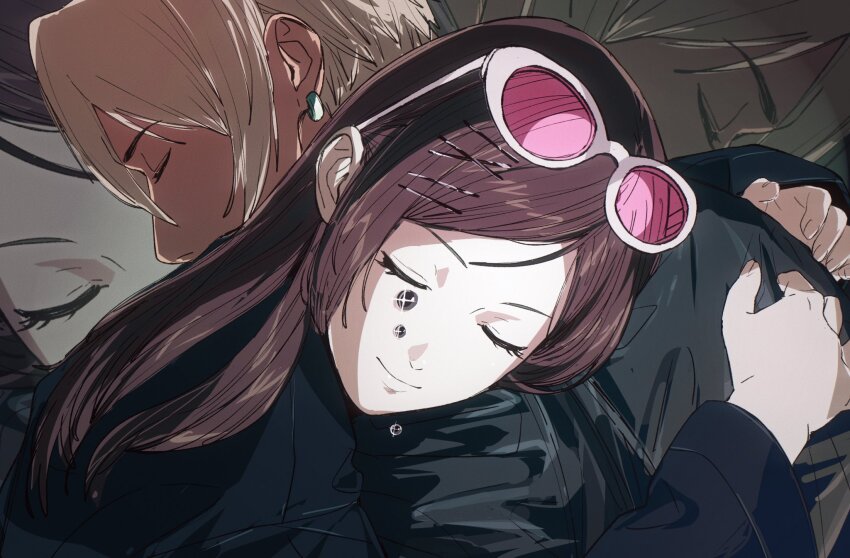 1boy, 1girl, ace_attorney, aged_down, alternate_hairstyle, amikoiiko, apollo_justice:_ace_attorney, army_of_me