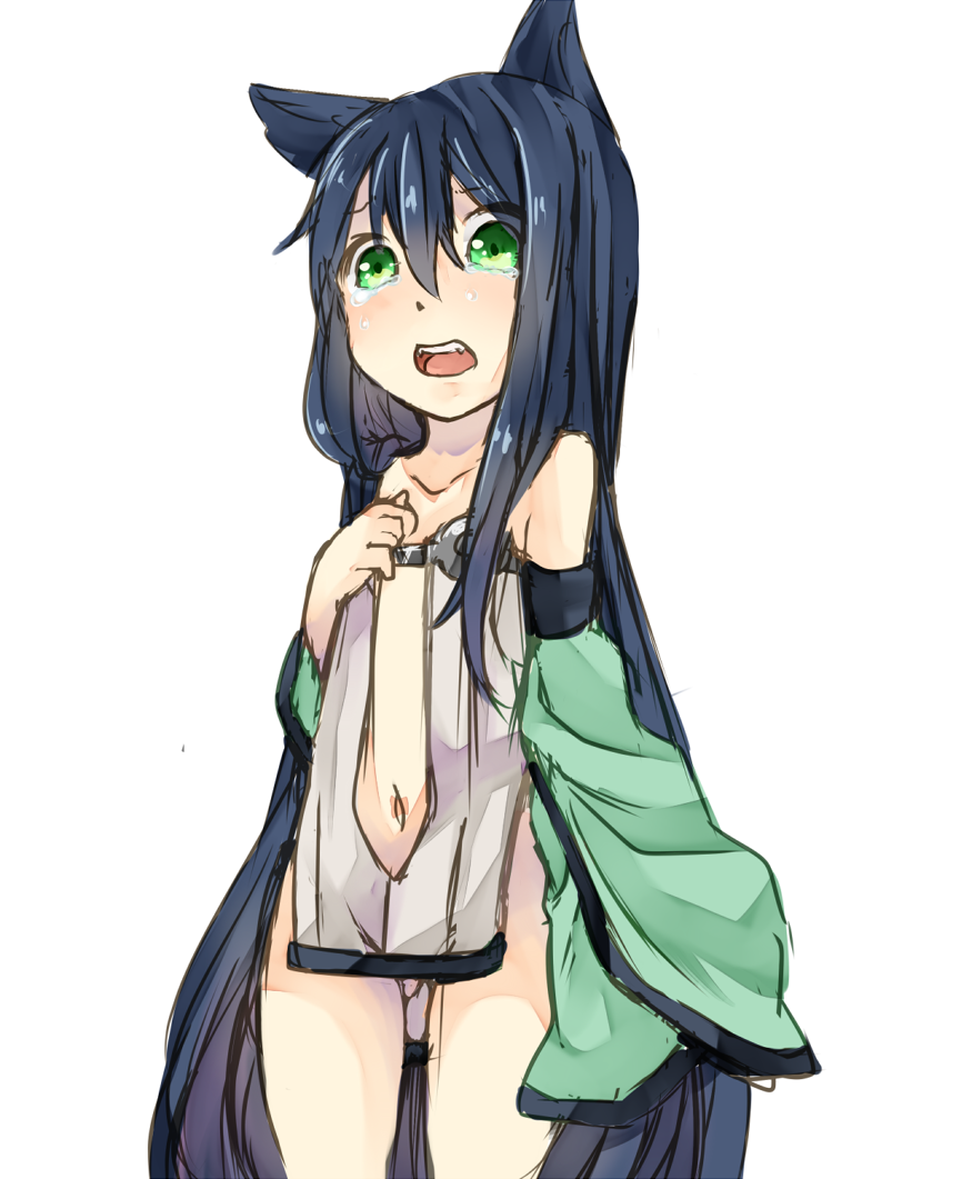 1girl, alchemist_(ragnarok_online), alternate_color, animal_ears, blush, cat_ears, cat_girl, commentary_request