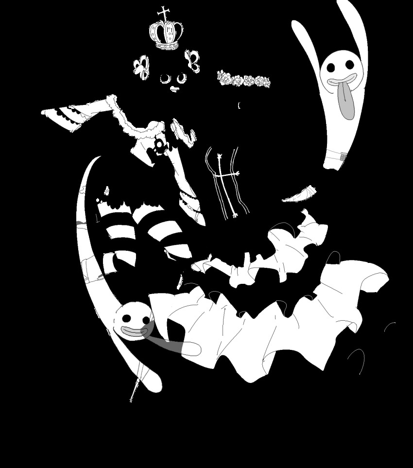 1girl, bare_shoulders, belt, black_eyes, boots, bow, braid, crown