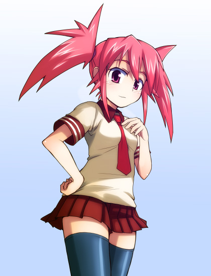 00s, 1girl, edomae_lunar, female_focus, gradient_background, necktie, school_uniform, serafuku