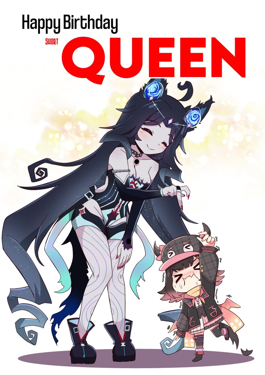 >_<, 2girls, absurdres, ahoge, alin_laphel, animal_ears, arm_up, black_boots