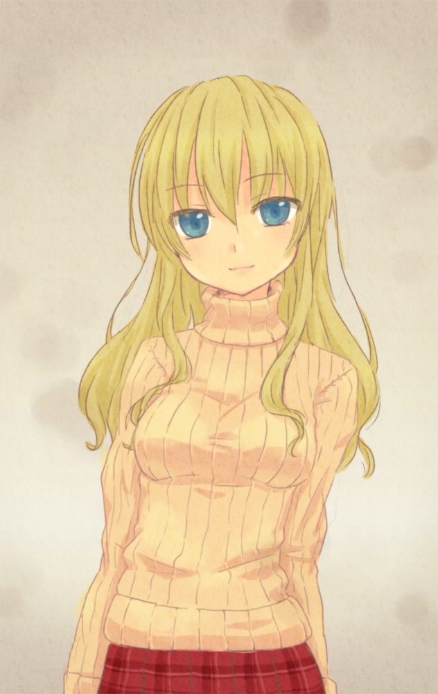 1girl, bad_id, bad_pixiv_id, blonde_hair, blue_eyes, breasts, female_focus, gradient_background