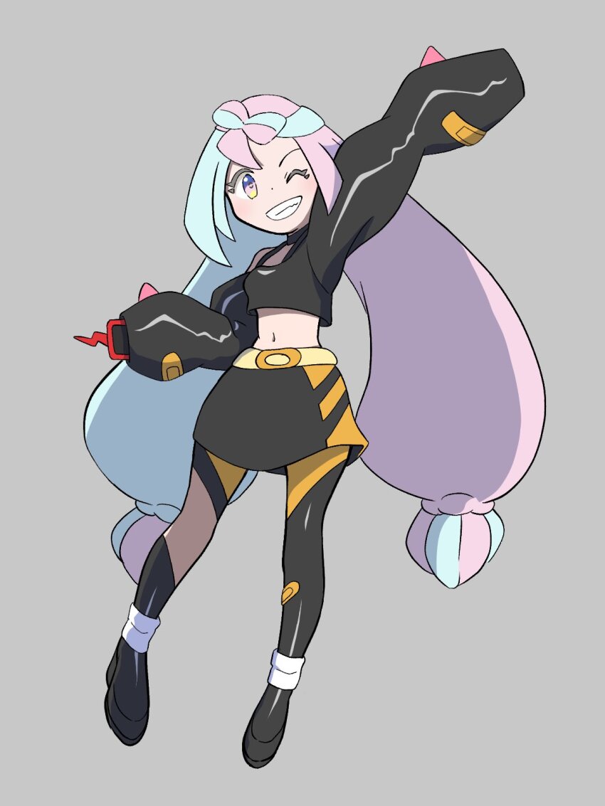 1girl, alternate_costume, coral_(pokemon), coral_(pokemon)_(cosplay), cosplay, highres, iono_(pokemon), marie_(marie_cookie222)