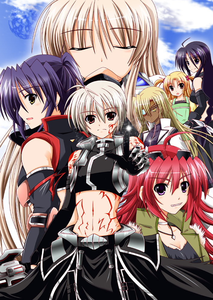 00s, 1boy, 6+girls, ahoge, arnage_of_huckebein, bad_id, bad_pixiv_id, closed_eyes