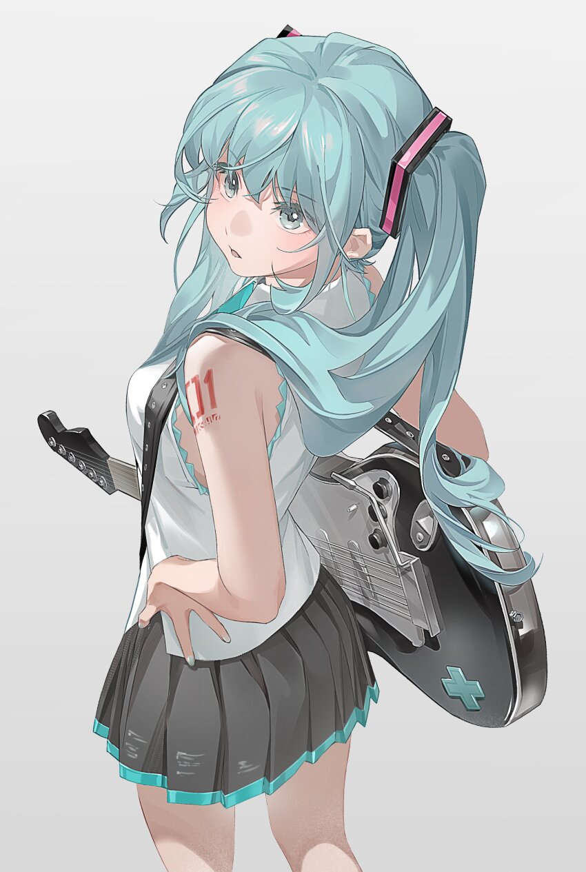 1girl, absurdres, aqua_eyes, bare_shoulders, blue_hair, breasts, commentary, cowboy_shot