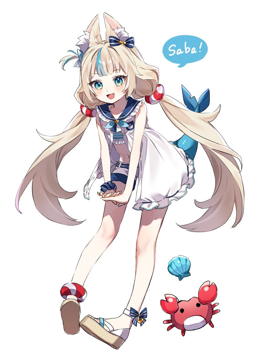 1girl, :d, ahoge, animal_ear_fluff, animal_ears, bare_arms, bikini, bikini_under_clothes