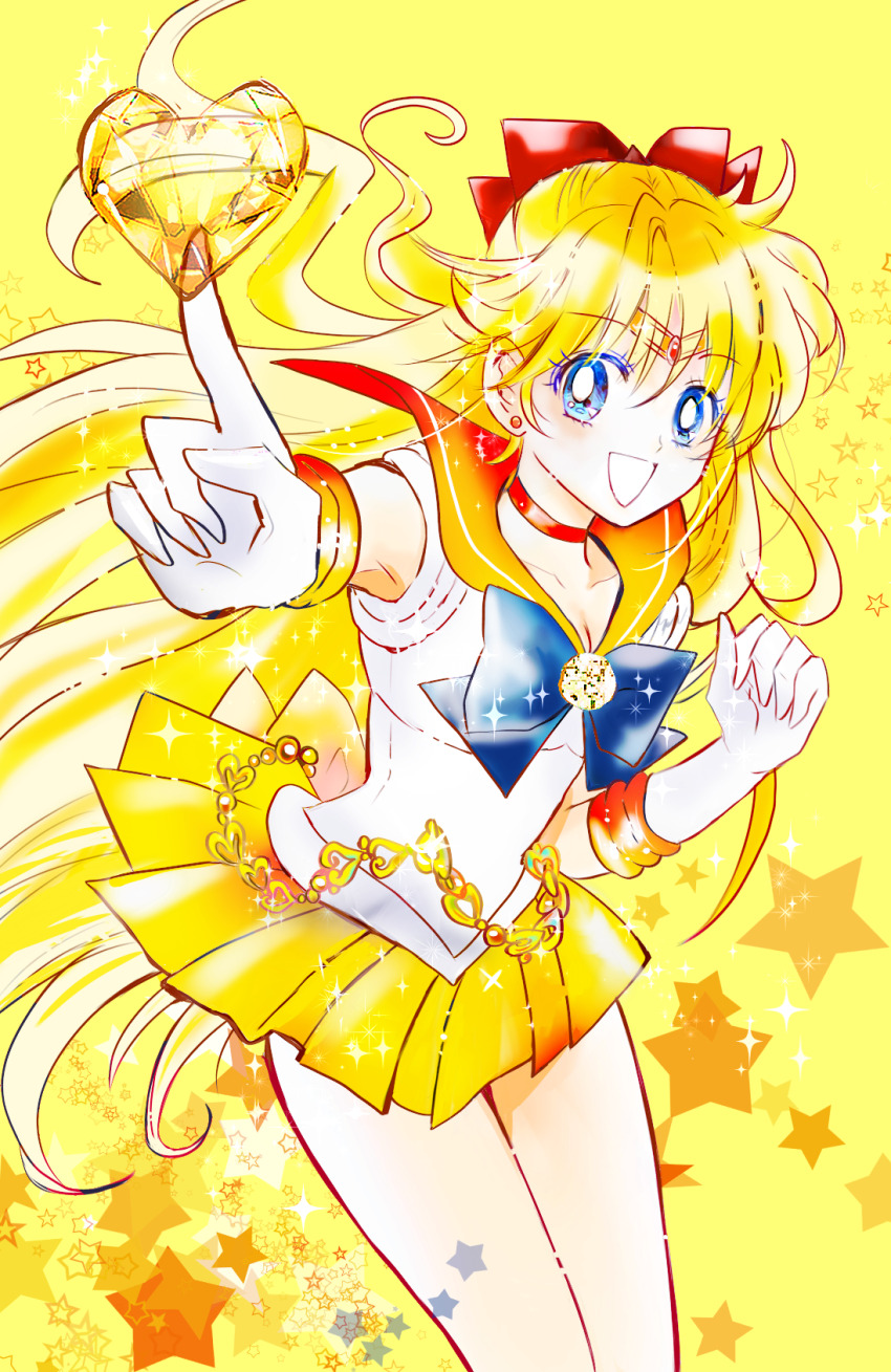 1girl, aino_minako, bishoujo_senshi_sailor_moon, blonde_hair, blue_bow, blue_bowtie, blue_eyes, bow