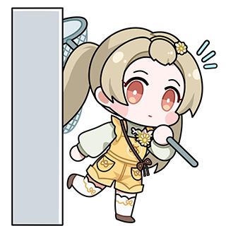 1girl, afternoon_shine_(infinity_nikki), against_wall, artist_request, bangs_pinned_back, blonde_hair, blush_stickers, bow