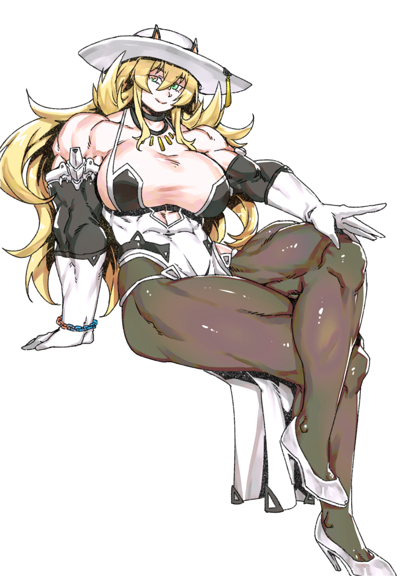 1girl, abs, bare_shoulders, barghest_(celebratory_attire)_(fate), barghest_(fate), biceps, blonde_hair, breasts