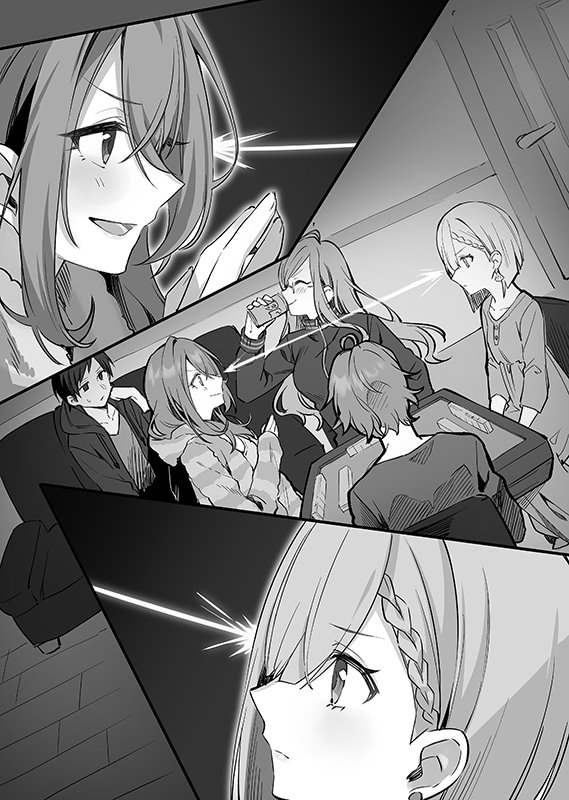 2boys, 3girls, blush, braid, brother_and_sister, closed_mouth, commentary_request, drawstring