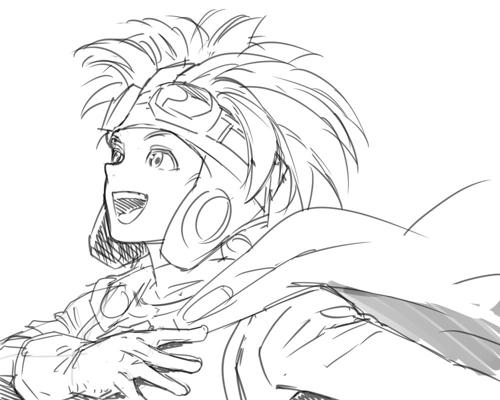 1boy, :d, cape, commentary_request, dragon_quest, dragon_quest_ii, floating_cape, gloves