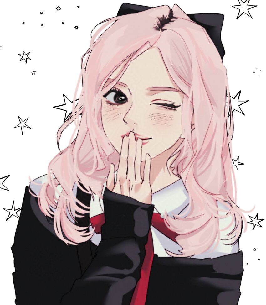 1girl, anya_(spy_x_family), anya_(spy_x_family)_(cosplay), b_xbnh, black_bow, blush, bow, closed_mouth