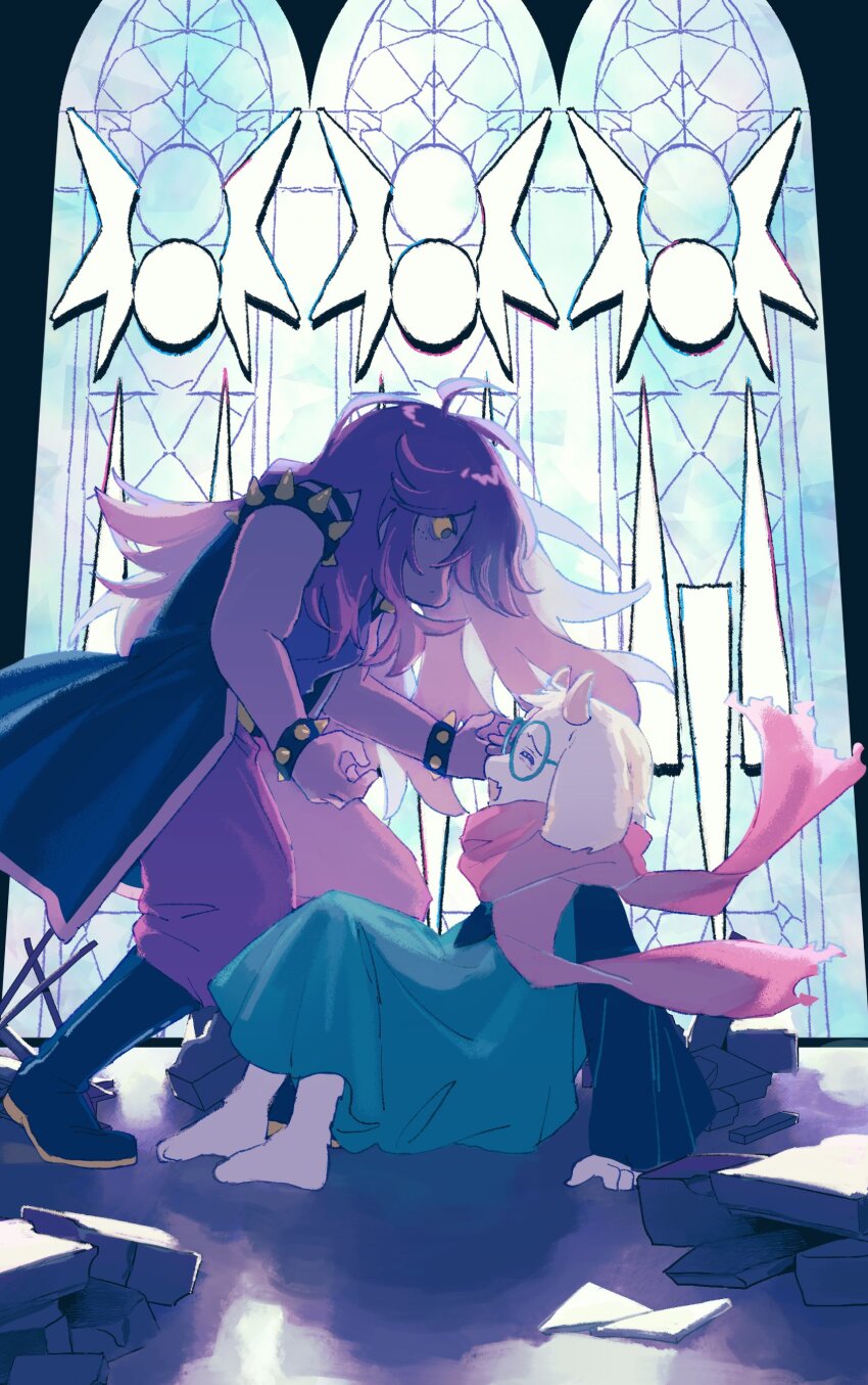 1boy, 1girl, absurdres, animal_ears, armlet, beryllium_game, black_boots, black_jacket