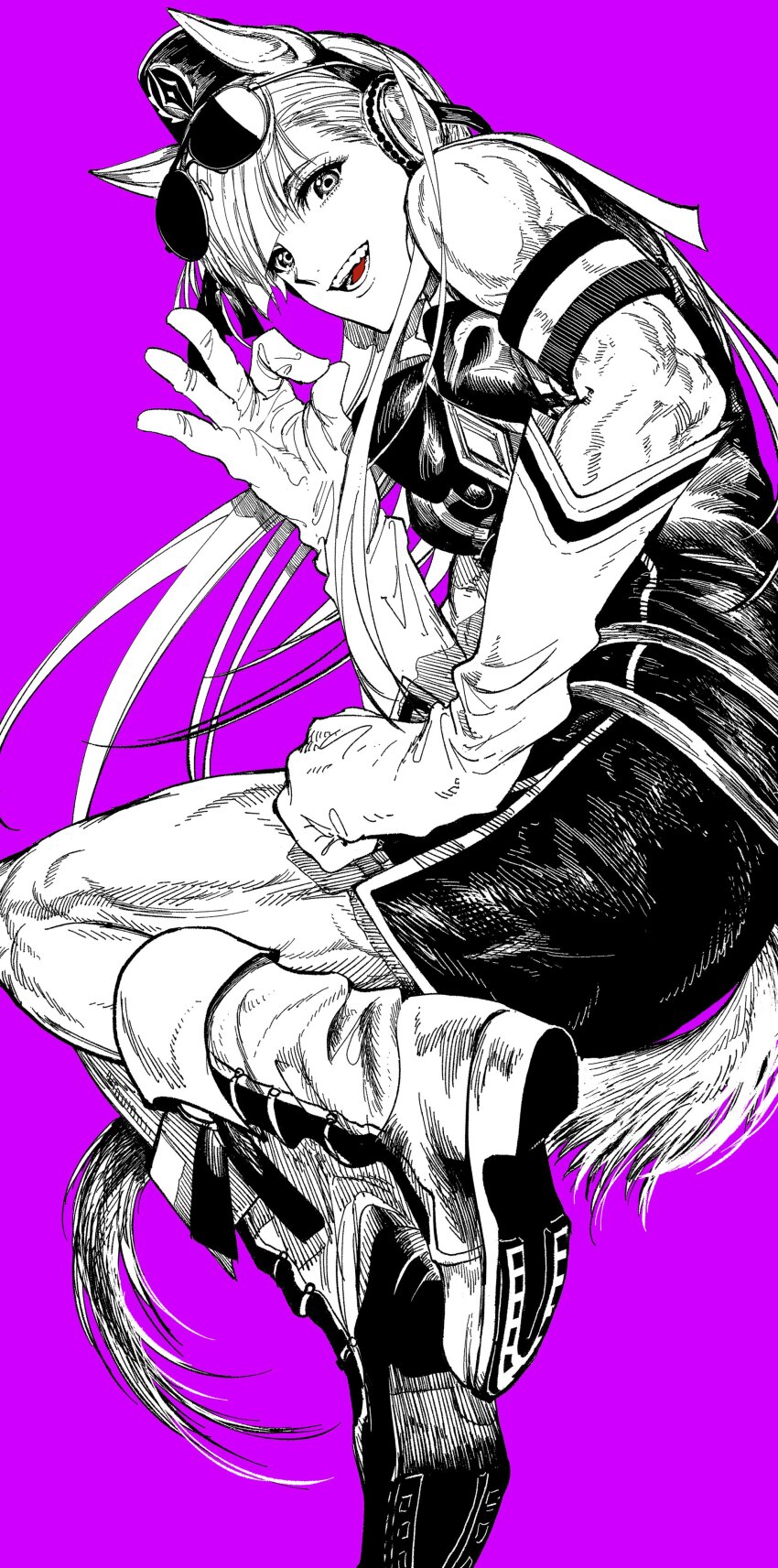 1girl, absurdres, animal_ears, armband, boots, bow, breasts, dress