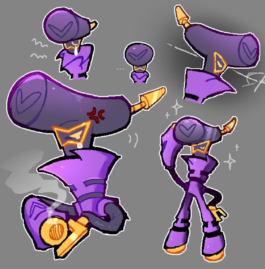 ..., alteredeq, anger_vein, arm_cannon, grey_background, highres, mario_&amp;_luigi:_brothership, mario_&amp;_luigi_rpg