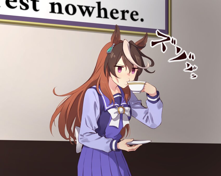 1girl, absurdres, animal_ears, back_bow, bow, bowtie, brown_hair, commentary_request