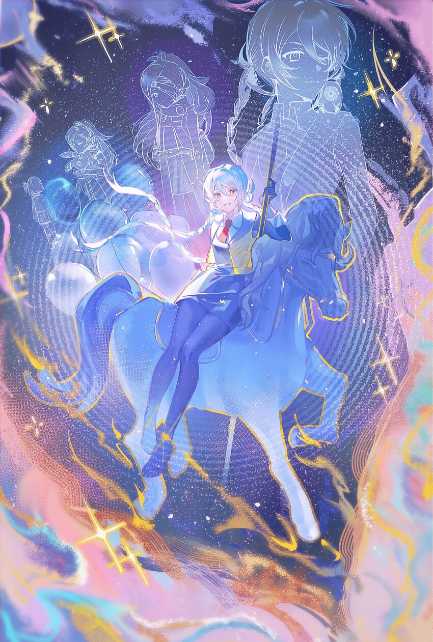 1girl, abstract_background, adorabbit, ai_the_somnium_files, ai_the_somnium_files:_nirvana_initiative, aiba_(ai_the_somnium_files), black_dress, black_gloves