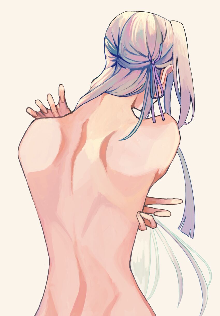 1girl, absurdres, back, bare_back, edelgard_von_hresvelg, fire_emblem, fire_emblem:_three_houses, from_behind