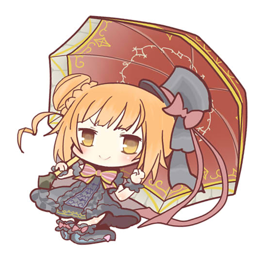 1girl, black_boots, black_dress, black_hat, boots, chibi, dress, emil_chronicle_online