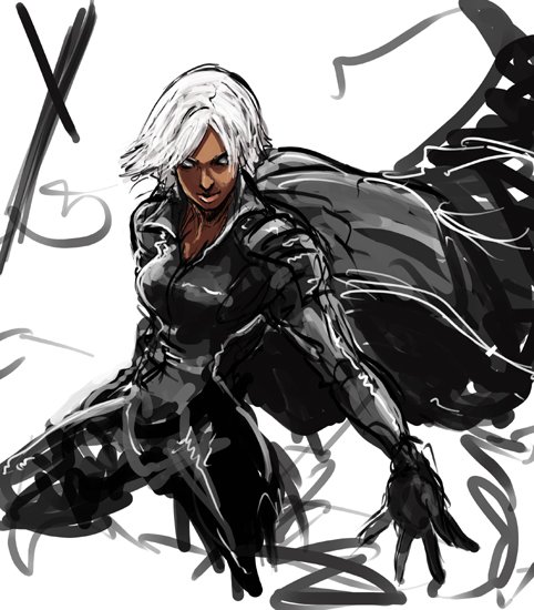 10s, butcha-u, dark_skin, lightning, marvel, storm_(x-men), x-men, x-men_(2000)