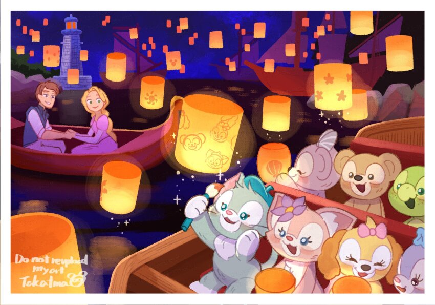 4boys, 5girls, animal_ears, animification, bear_boy, bear_ears, cookieann, disney