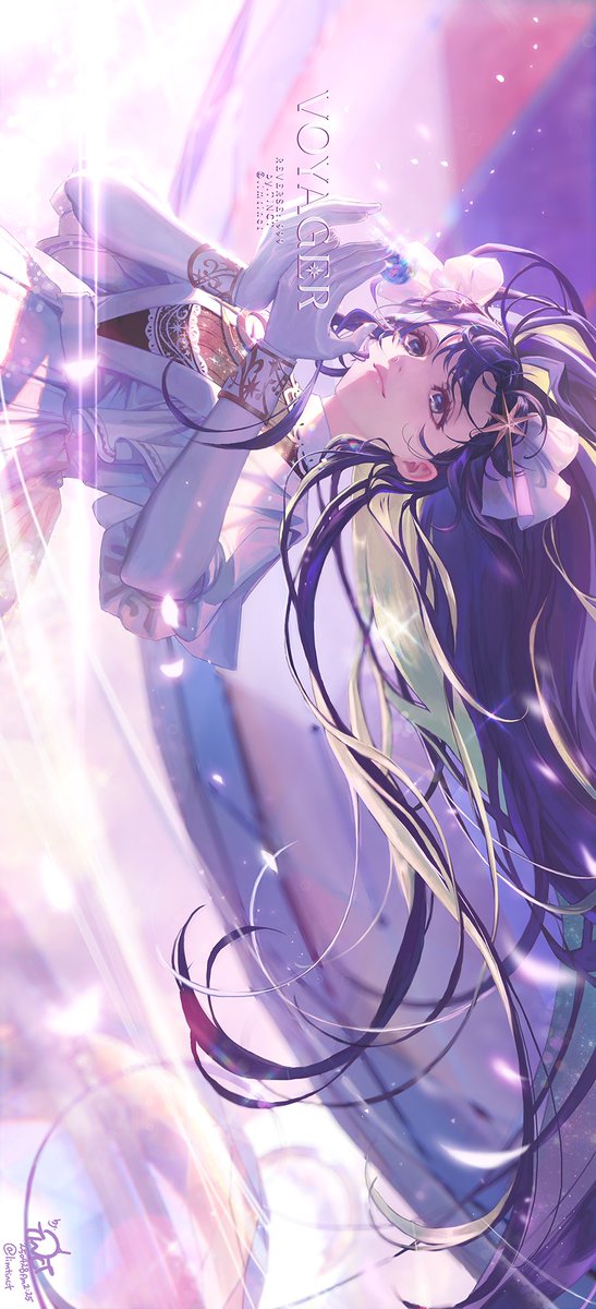 1girl, blue_eyes, blue_hair, character_name, colored_inner_hair, dress, floating_hair, gloves