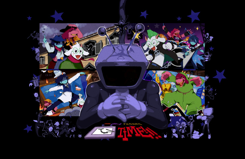 4girls, 6+boys, 6+others, animal_ears, ant_tenna, apron, armlet, belt